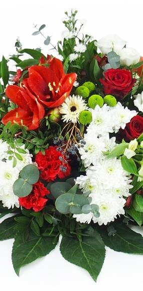 image de la Raquette rouge & blanche "Delphes" | L'Agitateur Floral