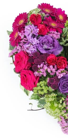 Image Coeur de deuil fuchsia & mauve "Antigone"| L'Agitateur Floral
