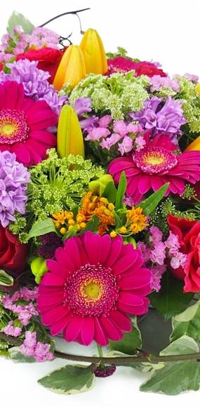 image du Coussin de deuil fuchsias, mauves & orange "Bacchus" |  L'Agitateur Floral