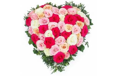 Image Cœur de fleurs piquées de deuil "Agora" | L'Agitateur Floral