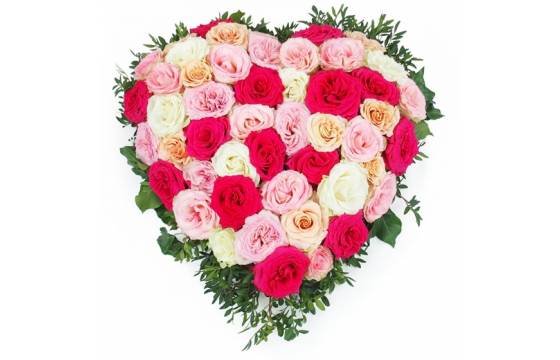 Image Cœur de fleurs piquées de deuil "Agora" | L'Agitateur Floral