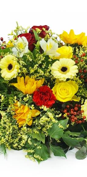 image de la Raquette fleurs colorées "Thucydide" | L'Agitateur Floral