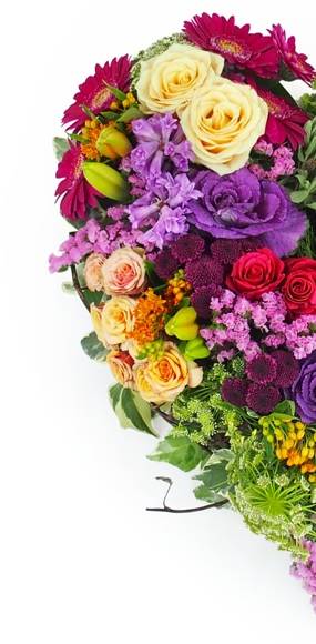 mosaïque 3 du Cœur de fleurs fuchsia, orange & mauve "Périclès" | L'Agitateur Floral