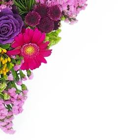 mosaïque 4 du Cœur de fleurs fuchsia, orange & mauve "Périclès" | L'Agitateur Floral