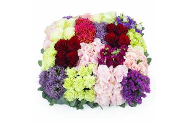 Image Coussin carré damier de fleurs piquées "Parthénon" | L'Agitateur Floral