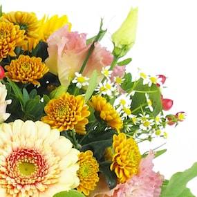 Zoom 2 : Bouquet rond rose & orange "Hambourg" | L'Agitateur Floral