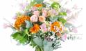 Zoom image principale : Bouquet champêtre rose & orange "Dublin"| L'Agitateur Floral