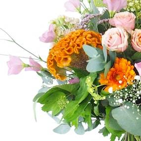 Zoom 1 : Bouquet champêtre rose & orange "Dublin"| L'Agitateur Floral