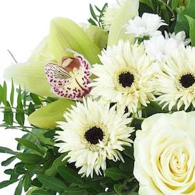 Zoom 1 : Bouquet rond blanc & vert "Munich"| L'Agitateur Floral