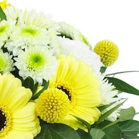 Zoom 2 : Bouquet rond jaune & blanc "Prague"| L'Agitateur Floral