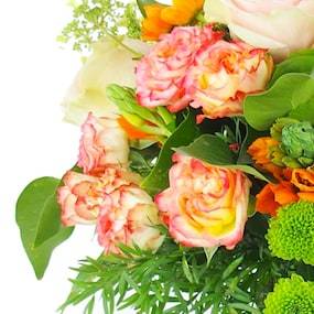 Zoom 1 du : Bouquet rond de fleur orangé "Cologne" | L'Agitateur Floral