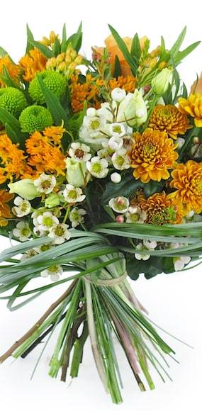 Zoom milieu : Bouquet de fleurs orangé "Turin"| L'Agitateur Floral