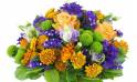 Zoom image principale : Bouquet rond orange & violet "Marseille"| L'Agitateur Floral
