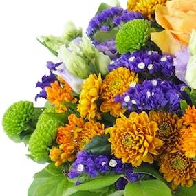 Zoom 1 : Bouquet rond orange & violet "Marseille"| L'Agitateur Floral