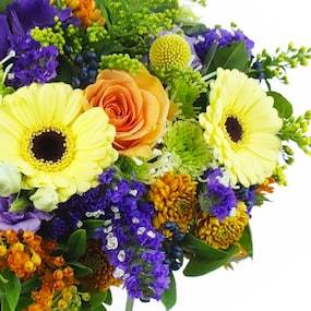 Zoom 2 : Bouquet orange, jaune & violet "Amsterdam"| L'Agitateur Floral