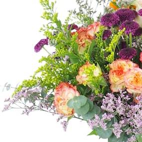 Zoom 1 : Bouquet champêtre violet & orange "Bucarest"| L'Agitateur Floral