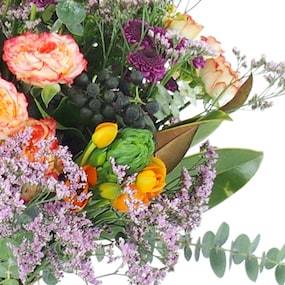 Zoom 2 : Bouquet champêtre violet & orange "Bucarest"| L'Agitateur Floral