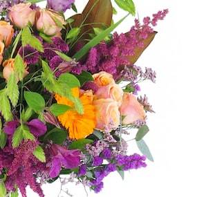 Zoom 2 : Bouquet long orange & violet "Valence"| L'Agitateur Floral