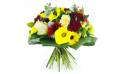 Image principale : Bouquet rond jaune & rouge "Madrid"| L'Agitateur Floral