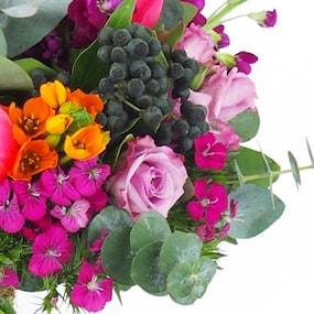 Zoom 2 : Bouquet rond fuchsia & orange "Florence"| L'Agitateur Floral
