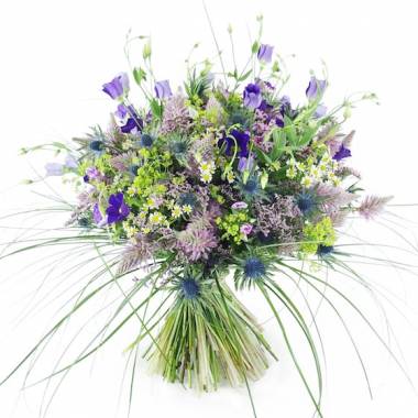 Image principale : Bouquet champêtre mauve & bleu "Vigo"| L'Agitateur Floral