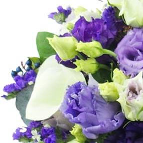 Zoom 1 : Bouquet rond blanc & violet "Ostrava"| L'Agitateur Floral