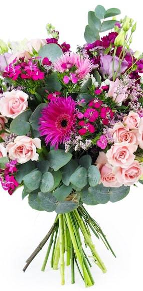 Zoom 3 : Bouquet de fleur rose & fuchsia "Bordeaux"| L'Agitateur Floral