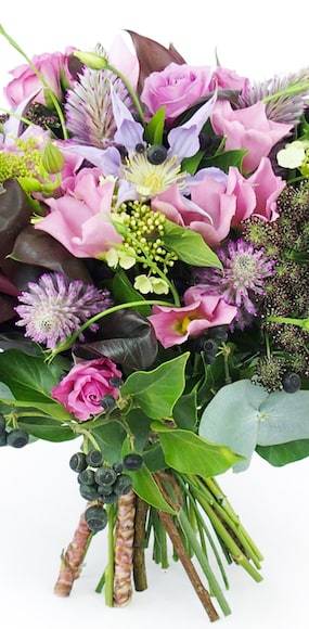 Zoom 3 :Bouquet de fleur mauve & rose "Lille"| L'Agitateur Floral