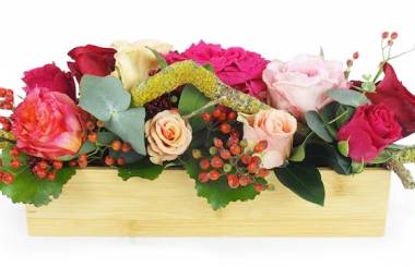 Zoom image Composition de fleur rose & rouge "New York"| L'Agitateur Floral