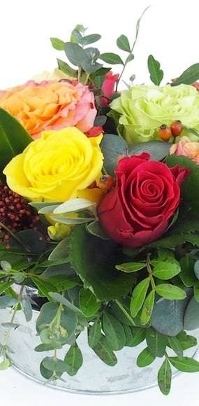 Zoom milieu image Composition roses colorées "El Paso"| L'Agitateur Floral