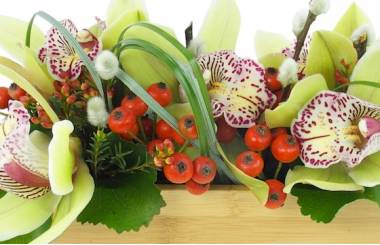 Zoom image Composition allongée verte "Santa Ana"| L'Agitateur Floral