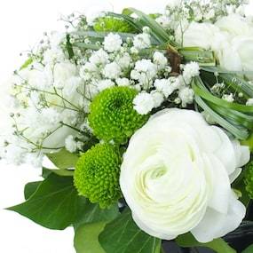 Zoom 1 image Composition de fleur blanche "Montréal"| L'Agitateur Floral