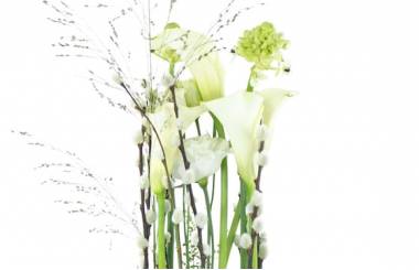 Zoom image Composition blanche en hauteur "Lima"| L'Agitateur Floral
