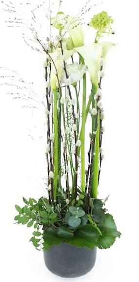 Zoom 2 image Composition blanche en hauteur "Lima"| L'Agitateur Floral