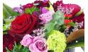 Zoom image Composition de rose rouge & mauve "Phoenix"| L'Agitateur Floral