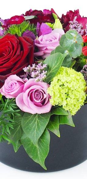 Zoom 3 image Composition de rose rouge & mauve "Phoenix"| L'Agitateur Floral