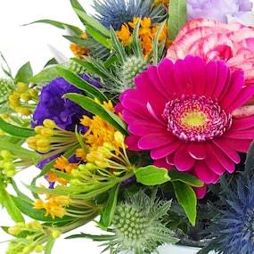 Zoom 1 image Composition de fleurs colorées "Cali"| L'Agitateur Floral