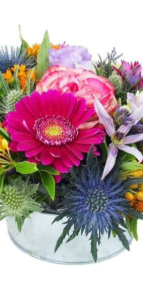 Zoom 3 image Composition de fleurs colorées "Cali"| L'Agitateur Floral