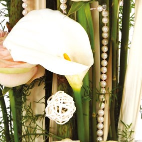 mozaïque : image d'un arum blanc