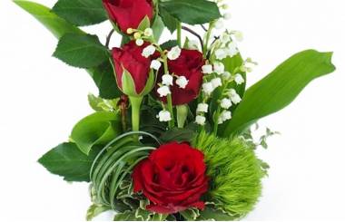 L'Agitateur Floral | Zoom principal sur la Composition de Muguet & rose "Amour Bonheur"