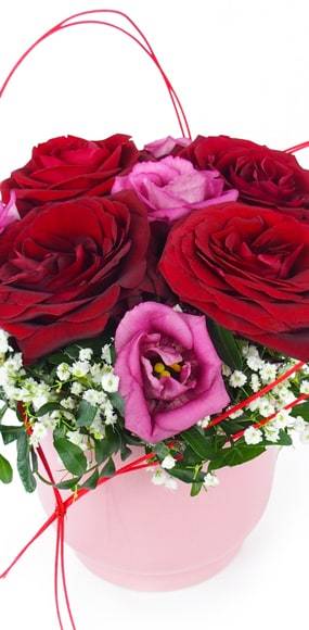 Image zoom milieu de la composition de rose rouge "Ma Juliette" | L'Agitateur Floral