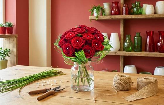 Bouquet Perles d'Amour sur le comptoir du fleuriste | L'Agitateur Floral