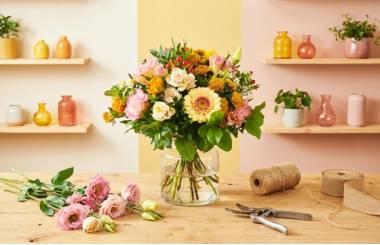 Bouquet Hambourg sur le comptoir du fleuriste | L'Agitateur Floral