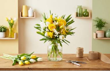 Bouquet Boucle d'Or sur le comptoir du fleuriste | L'Agitateur Floral