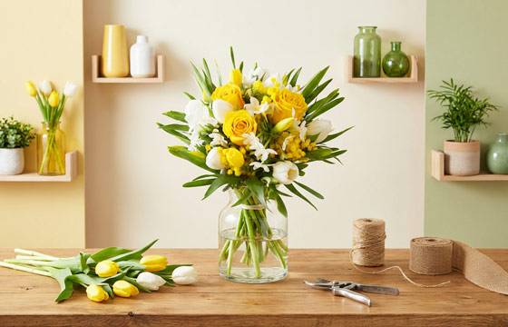 Bouquet Boucle d'Or sur le comptoir du fleuriste | L'Agitateur Floral