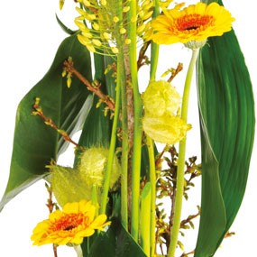 mosaïque : vue sur le centre de la composition florale