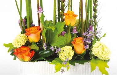 image des roses oranges de la création florale