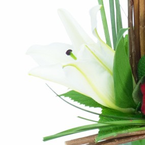 mosaïque : fleuron de lys blanc