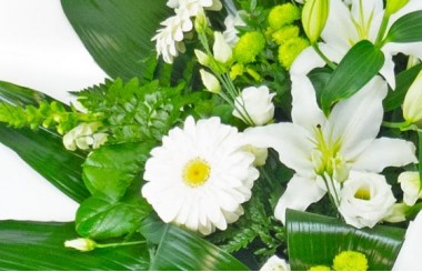 L'Agitateur Floral | vue sur les gerberas de la gerbe d'enterrement