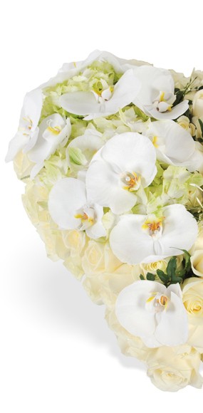 mosaïque : vue sur une moitié du coeur de deuil